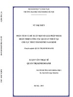 Phân tích và đề xuất một số giải pháp nhằm hoàn thiện công tác quản lý thuế tại chi cục thuế thành phố nam định 