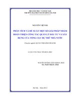 Phân tích và đề xuất một số giải pháp nhằm hoàn thiện công tác quản lý đầu tư và xây dựng của tổng cục dự trữ nhà nước  