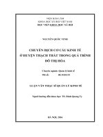 Chuyển dịch cơ cấu kinh tế ở huyện thạch thất trong quá trình đô thị hóa