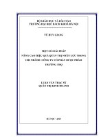 Một số giải pháp nâng cao hiệu quả quản trị nhân lực trong chi nhánh công ty cổ phần dược phẩm trường thọ 