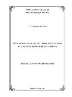 Hình tượng nhân vật nữ trong truyện ngắn của nguyễn minh châu sau năm 1975 