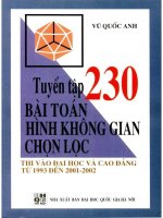 Tuyen tap 230 bai toan hinh hoc khong gian chon loc (NXB dai hoc quoc gia 2001)   vu quoc anh, 395 trang 