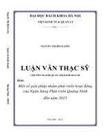 Một số giải pháp nhằm phát triển hoạt động của ngân hàng phát triển quảng ninh đến năm 2015 