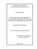 Một sô giải pháp nhằm phát triển và quản lý đại lý bảo hiểm phi nhân thọ tại công ty bảo hiểm BIDV bắc trung bộ 
