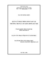 Quản lý hoạt động đào tạo tại trường trung cấp cộng đồng hà nội 