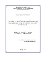 Phân tích và đề xuất giải pháp nâng cao chất lượng đào tạo nghề của trường cao đẳng nghề dầu khí 