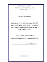 Phân tích và đề xuất các giải pháp để hoàn thiện hoạt thiện hoạt động quản trị nhân sự tại công ty TNHH MTV du lịch dịch vụ dầu khí việt nam 