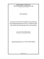 Ứng dụng kế toán quản trị trong việc hỗ trợ ra quyết định kinh doanh tại công ty TNHH nhà nước một thành viên kinh doanh nước sạch nam định 