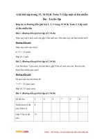 Giải bài tập trang 33, 34 SGK Toán 3: Gấp một số lên nhiều lần - Luyện tập