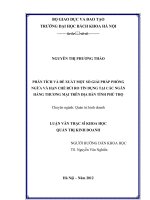 Phân tích và đề xuất một số giải pháp phòng ngừa và hạn chế rủi ro tín dụng tại các ngân hàng thương mại trên đại bàn tỉnh phú thọ   
