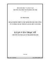 Hoạch định chiến lược kinh doanh cho công ty cổ phần dược phẩm nam hà đến năm 2020 