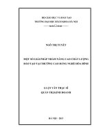 Một số giải pháp nhằm nâng cao chất lượng đào tạo tại trường cao đẳng nghề hòa bình 