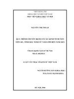 Quá trình chuyển dịch cơ cấu kinh tế huyện tiên du, tỉnh bắc ninh từ năm 1999 đến năm 2015 