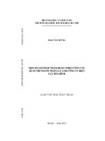 Một số giải pháp nhằm hoàn thiện công tác quản trị nguồn nhân lực cho công ty điện lực hòa bình 