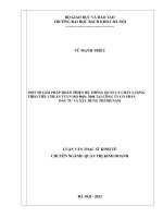 Một số giải pháp hoàn thiện hệ thống quản lý chất lượng theo tiêu chuẩn TCVN ISO 9001 2008 tại công ty cổ phần đầu tư và xây dựng thành nam 