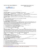 Đề thi thử THPT Quốc gia môn Sinh học trường Thuận thành số 1, bắc ninh   lần 2 