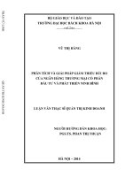 Phân tích và giải pháp giảm thiểu rủi ro của ngân hàng TMCP đầu tư và phát triển ninh bình 