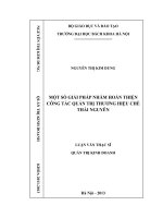 Một số giải pháp nhằm hoàn thiện công tác quản trị thương hiệu chè thái nguyên 