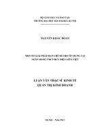 Một số giải pháp hạn chế rủi ro tín dụng tại ngân hàng TMCP Bưu điện Liên Việt.