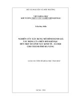 Nghiên cứu xây dựng mô hình đánh giá tác động của biến đổi khí hậu đến một số lĩnh vực kinh tế  xã hội cho thành phố Đà Nẵng