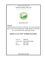 Đánh giá công tác quản lý, thu gom, xử lý rác thải sinh hoạt và đề xuất giải pháp bảo vệ môi trường tại thị trấn đu – huyện phú lương – tỉnh thái nguyên