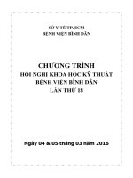 CHƯƠNG TRÌNH HỘI NGHỊ KHOA HỌC KỸ THUẬT BỆNH VIỆN BÌNH DÂN LẦN THỨ 18