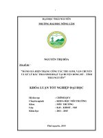 Đánh giá hiện trạng công tác thu gom, vận chuyển và xử lý rác thải sinh hoạt tại huyện đồng hỷ   tỉnh thái nguyên