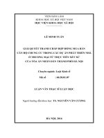 Giải quyết tranh chấp hợp đồng mua bán căn hộ chung cư trong các dự án phát triển nhà ở thương mại từ thực tiễn xét xử của tòa án nhân dân thành phố hà nội 