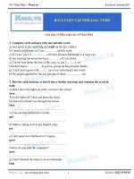 Bài luyện tập PHRASAL VERB  cô điệu