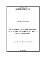 Quản lý công tác xã hội hóa giáo dục ở các trường trung học cơ sở công lập quận cầu giấy, hà nội