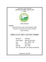 Đánh giá chất lượng nước sinh hoạt trên địa bàn xã Chí Viễn – huyện Trùng Khánh – tỉnh Cao Bằng.