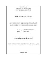 Quá trình thực hiện chính sách xóa đói giảm nghèo ở tỉnh cao bằng (2000 – 2015) 