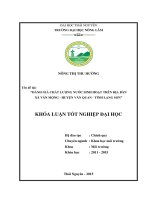 Đánh giá chất lượng nước sinh hoạt trên địa bàn xã Vân Mộng  huyện Văn Quan  tỉnh Lạng Sơn.