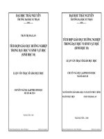 TÍCH HỢP GIÁO DỤC HƯỚNG NGHIỆP TRONG DẠY HỌC VI SINH VẬT HỌC (SINH HỌC 10)