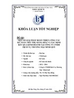 Một số giải pháp hoàn thiện công tác kế toán tiệu thụ hàng hoá và xác định kết quả kinh doanh tại công ty TNHH dịch vụ thương mại minh quế 