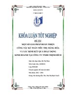 Một số giải pháp hoàn thiện công tác kế toán tiêu thụ hàng hoá và xác định kết quả hoạt động kinh doanh tại công ty TNHH thịnh bích 