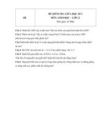 Đề kiểm tra giữa học kì 1 môn sinh học lớp 12