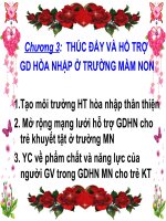 bài giảng học phần giáo dục hòa nhập  Chương 3:  THÚC ĐẨY VÀ HỔ TRỢ  GD HÒA NHẬP Ở TRƯỜNG MẦM NON