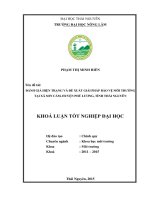 Đánh giá hiện trạng và đề xuất giải pháp bảo vệ môi trường tại xã Sơn Cẩm  huyện Phú Lương  tỉnh Thái Nguyên