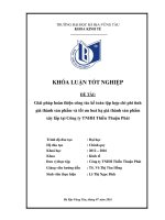 Giải pháp hoàn thiện công tác kế toán và tối ưu hoá giá thành sản phẩm xây lắp tại công ty TNHH xây dựng thiên thuận phát 