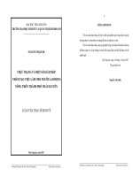 Thực trạng và một số giải pháp nhằm tạo việc làm cho người lao động nông thôn thành phố Thái Nguyên