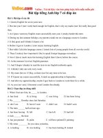 Bài tập tiếng Anh lớp 7 có đáp án