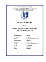 Tổng hợp nano curcumin từ củ nghệ tươi 