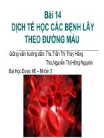 BÀI 14 : DỊCH TỄ HỌC CÁC BỆNH LÂY THEO ĐƯỜNG MÁU