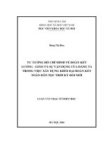 Tư tưởng hồ chí minh về  đoàn kết lương   giáo và sự vận dụng của đảng ta trong việc xây dựng khối đại đoàn kết toàn dân tộc thời kỳ đổi mới 