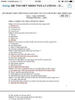 De thi thuc vat Duoc LT 2014