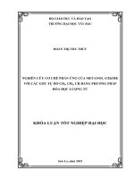 Nghiên cứu cơ chế phản ứng của metanol (CH3OH) với các gốc tự do CH3, CH2, CH bằng phương pháp hóa học lượng tử 