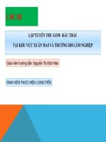 CHỦ đề LẬP TUYẾN THU GOM  RÁC THẢI  TẠI KHU VỰC XUÂN MAI VÀ TRƯỜNG ĐH LÂM NGHIỆP