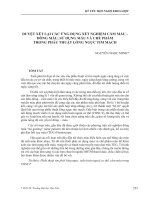 DUYỆT XÉT LẠI CÁC ỨNG DỤNG XÉT NGHIỆM CẦM MÁU - ĐÔNG MÁU, SỬ DỤNG MÁU VÀ CHẾ PHẨM TRONG PHẪU THUẬT LỒNG NGỰC TIM MẠCH