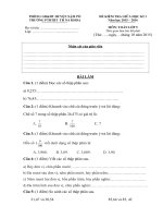 Đề kiểm tra giữa học kì 1 môn Toán lớp 5 năm học 2015 - 2016 trường Tiểu học Nà Khoa, Điện Biên